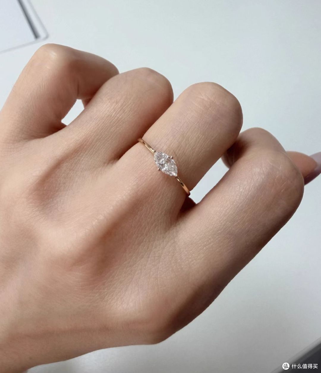 通勤钻戒天花板✨尤金喜18K金培育钻|马眼水滴巨显手细💍