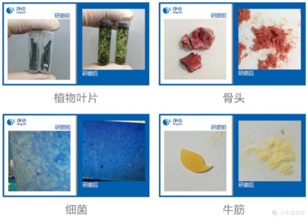 冷冻研磨仪对样品前处理研磨的实验效果图