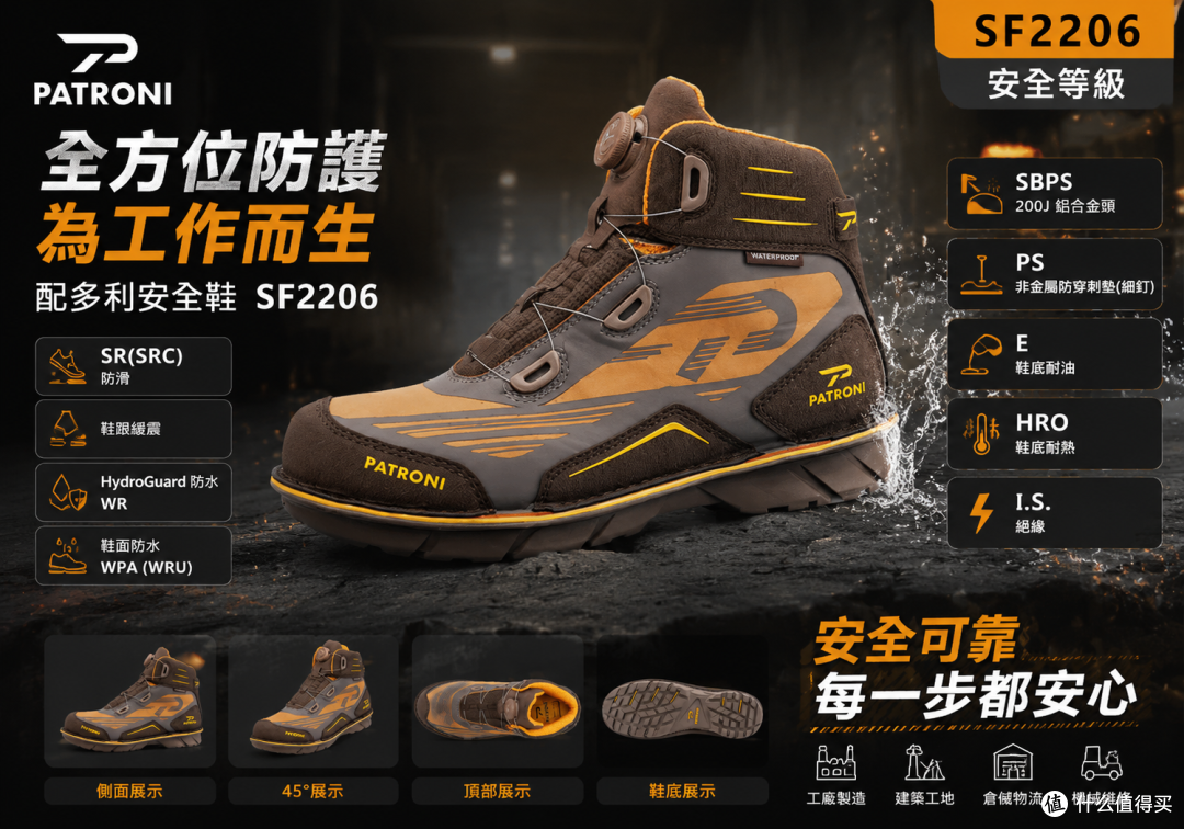 为什么长期户外施工PATRONI 2206 绝地靴能兼顾防护轻便与耐用?