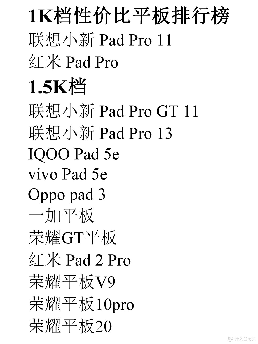 分价位平板清单,照着选不踩坑