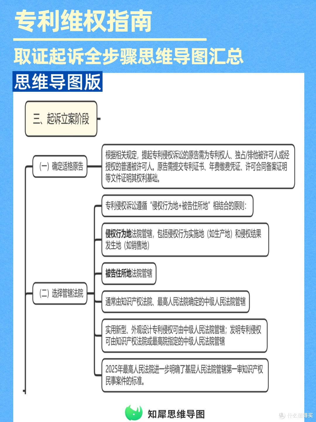维权避坑指南:专利侵权取证起诉全步骤思维导图汇总