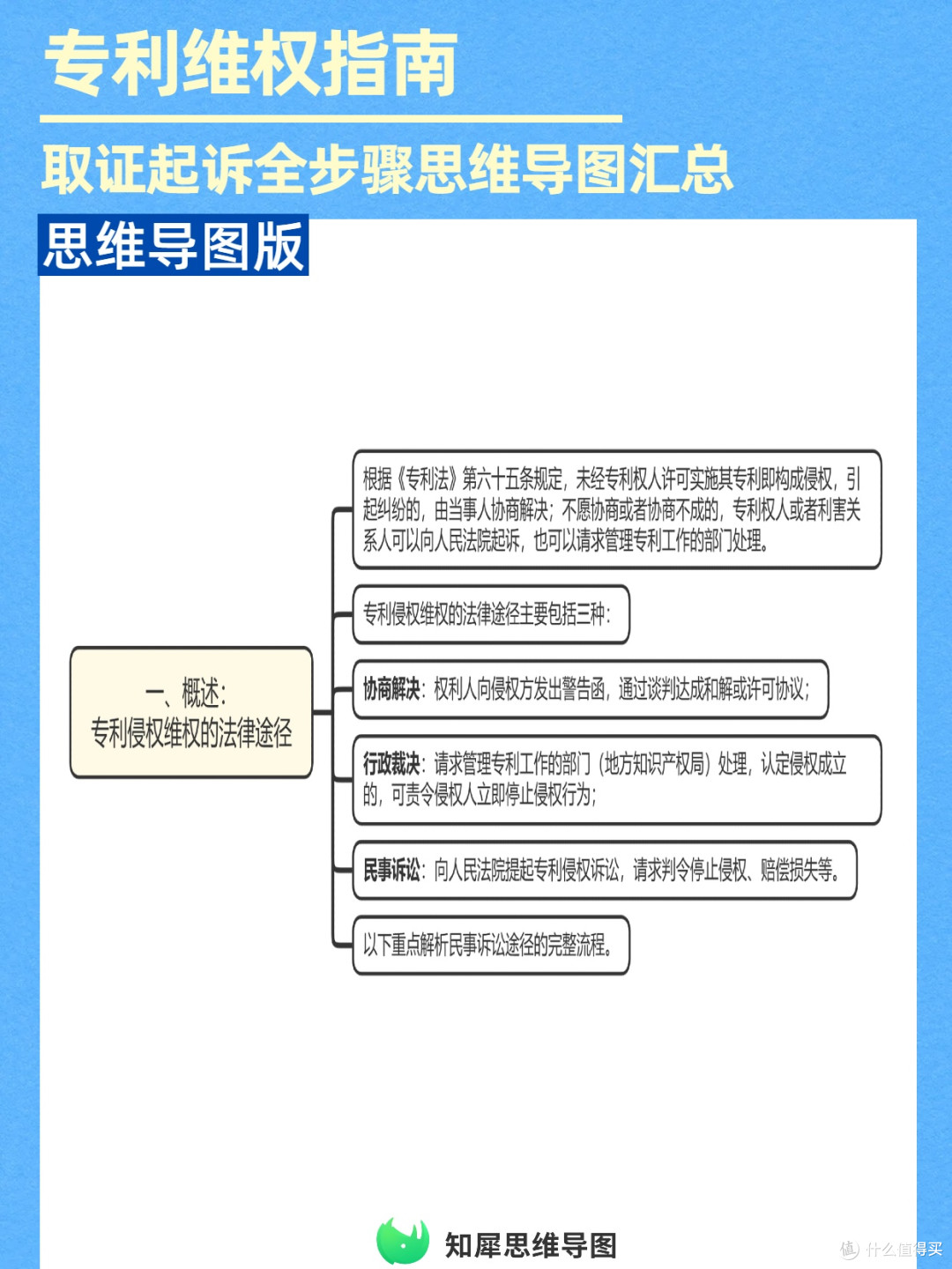 维权避坑指南:专利侵权取证起诉全步骤思维导图汇总