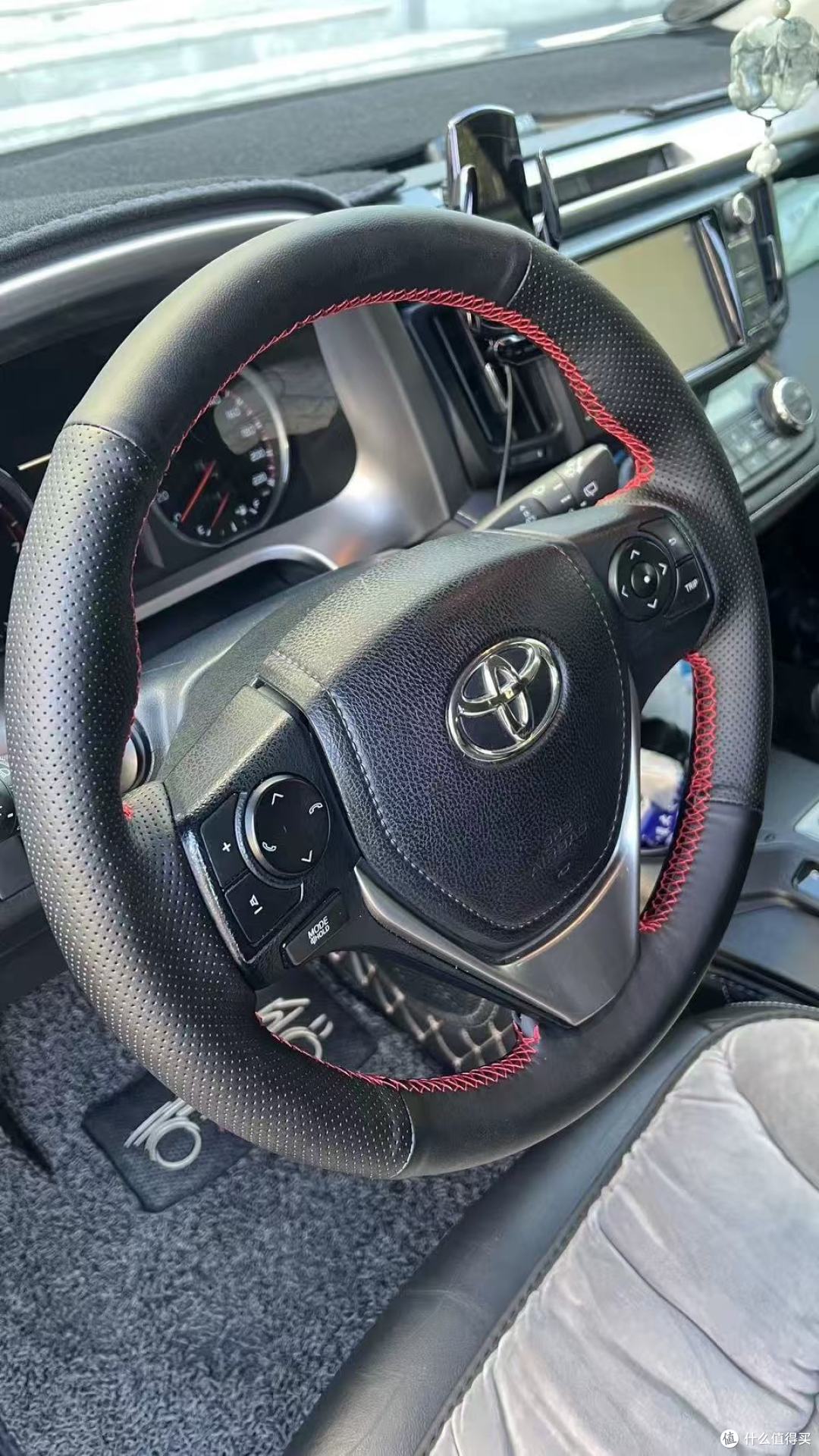 丰田车主必换✨手缝真皮方向盘套质感直接拉满🚗