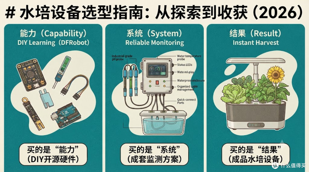 水培设备怎么选：DIY传感器 VS 成套监测方案 VS 成品水培机——三类产品真实对比（2026）