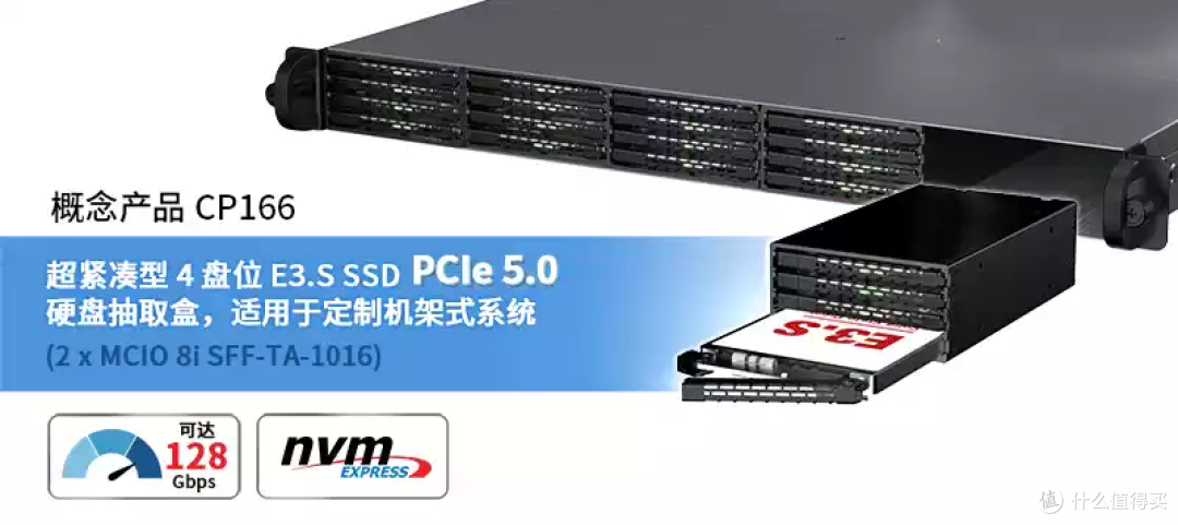 【概念产品 CP166】超紧凑型 4 盘位 E3.S SSD PCIe 5.0 硬盘盒
