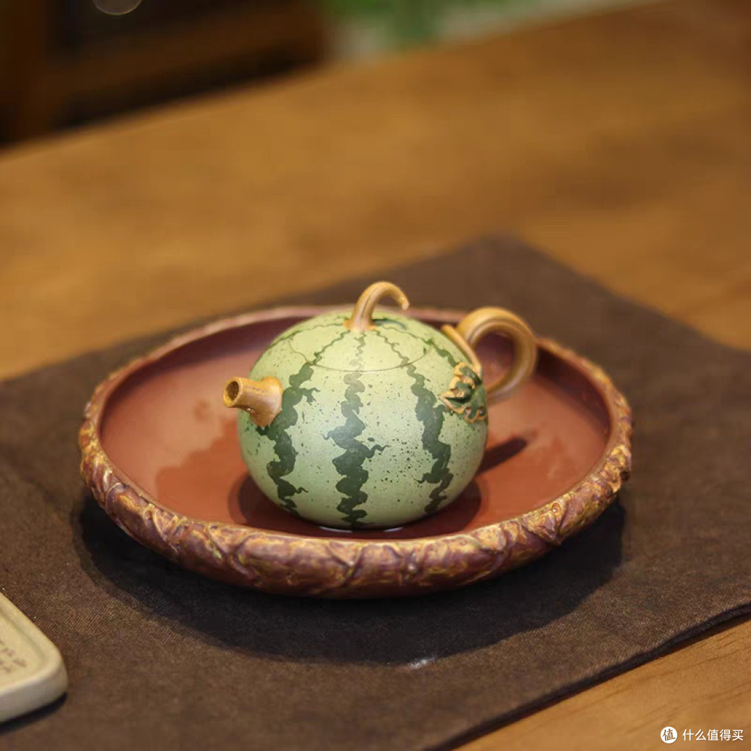 紫砂西瓜壶仿生小品套装