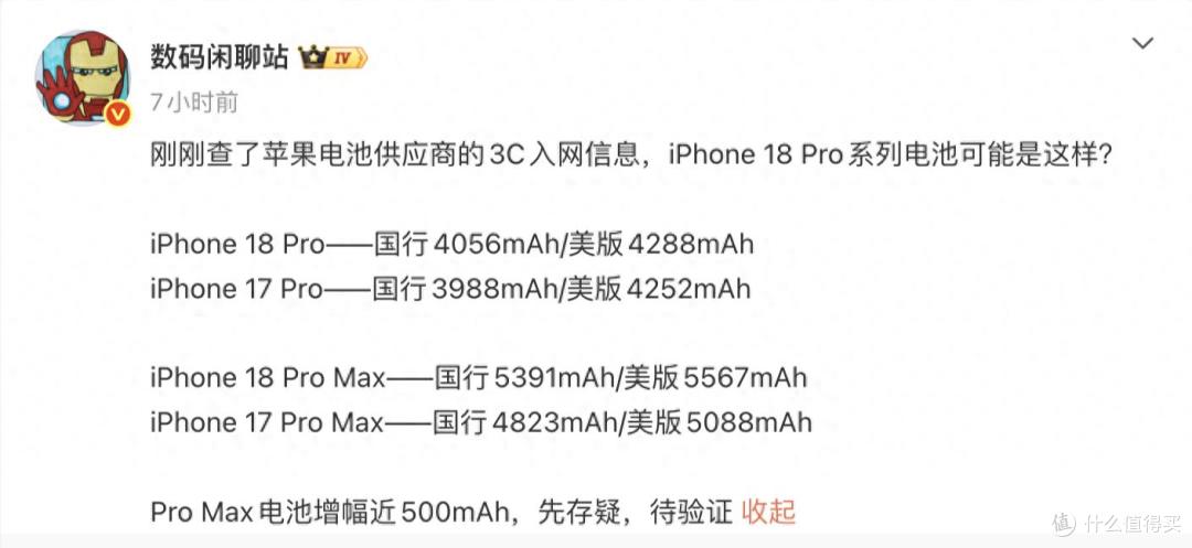 iPhone 18 Pro Max入网,续航迎来“史诗级”升级