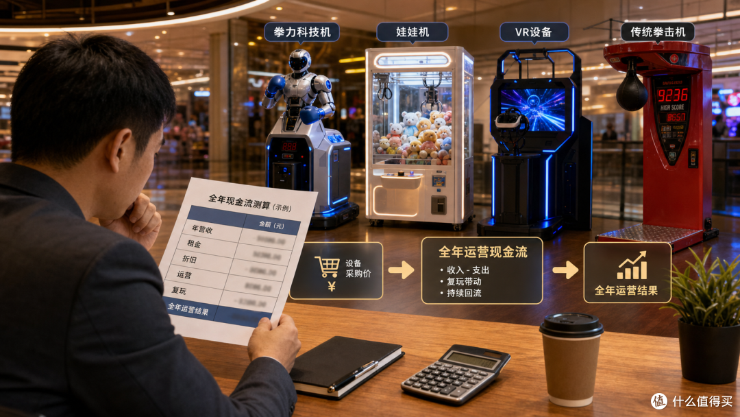 别再只比设备采购价了！现在选电玩城新设备要看全年现金流