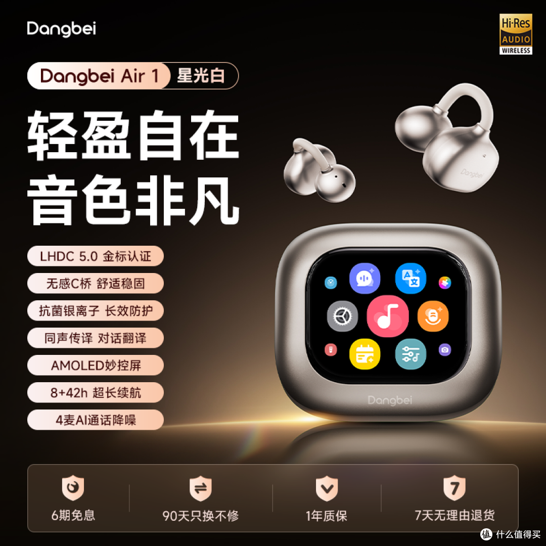 当贝Air 耳夹耳机｜充电仓带彩屏+AI翻译录音，打工人效率利器