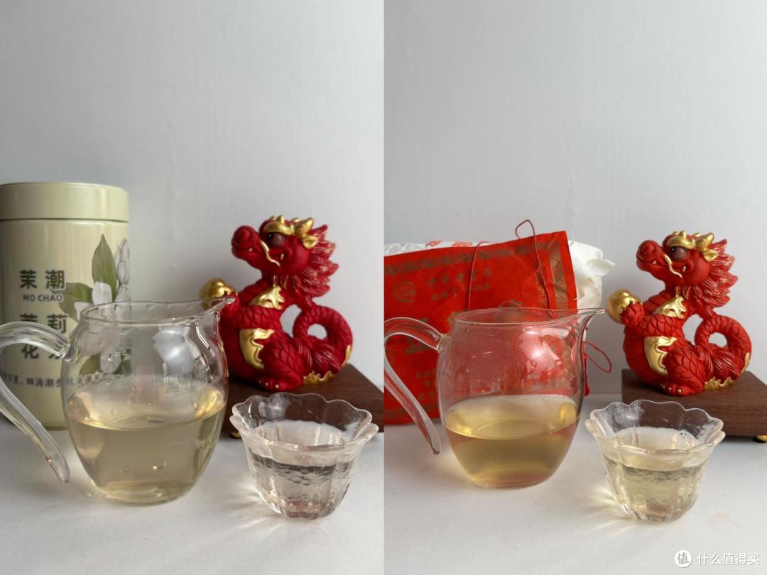 茉潮茉莉花茶和正兴德茉莉花茶对比测评！