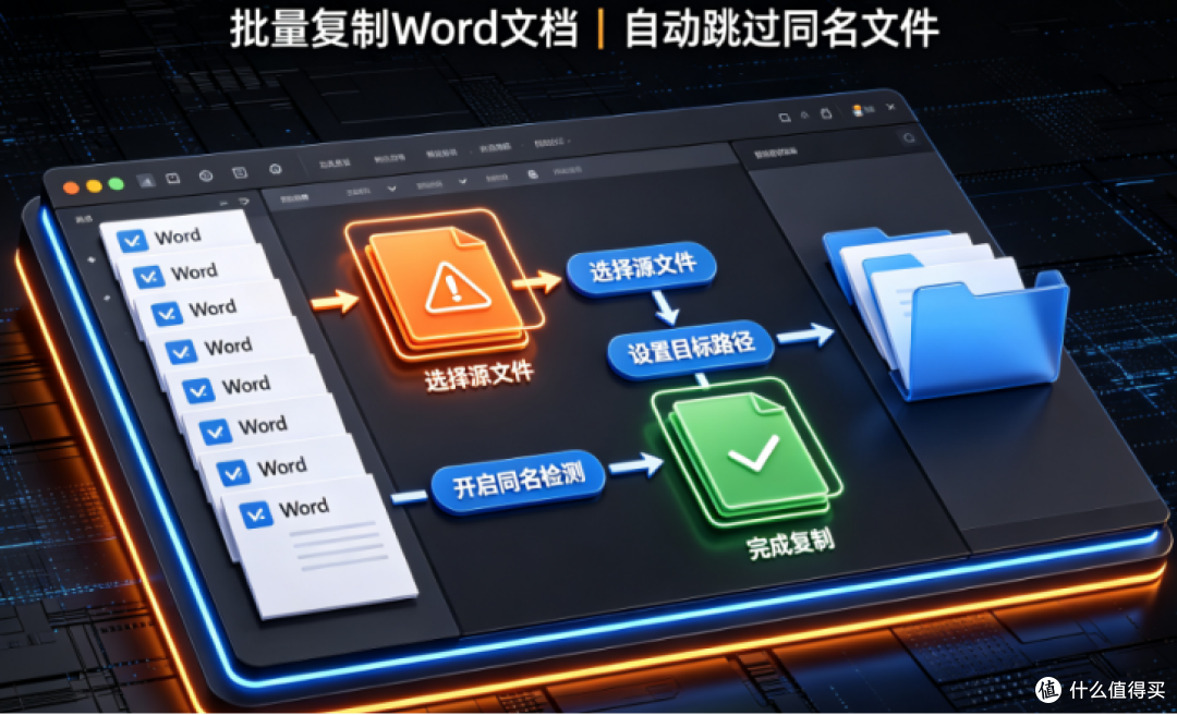 还在手动复制几百个Word?这个神器能自动跳过同名文件!