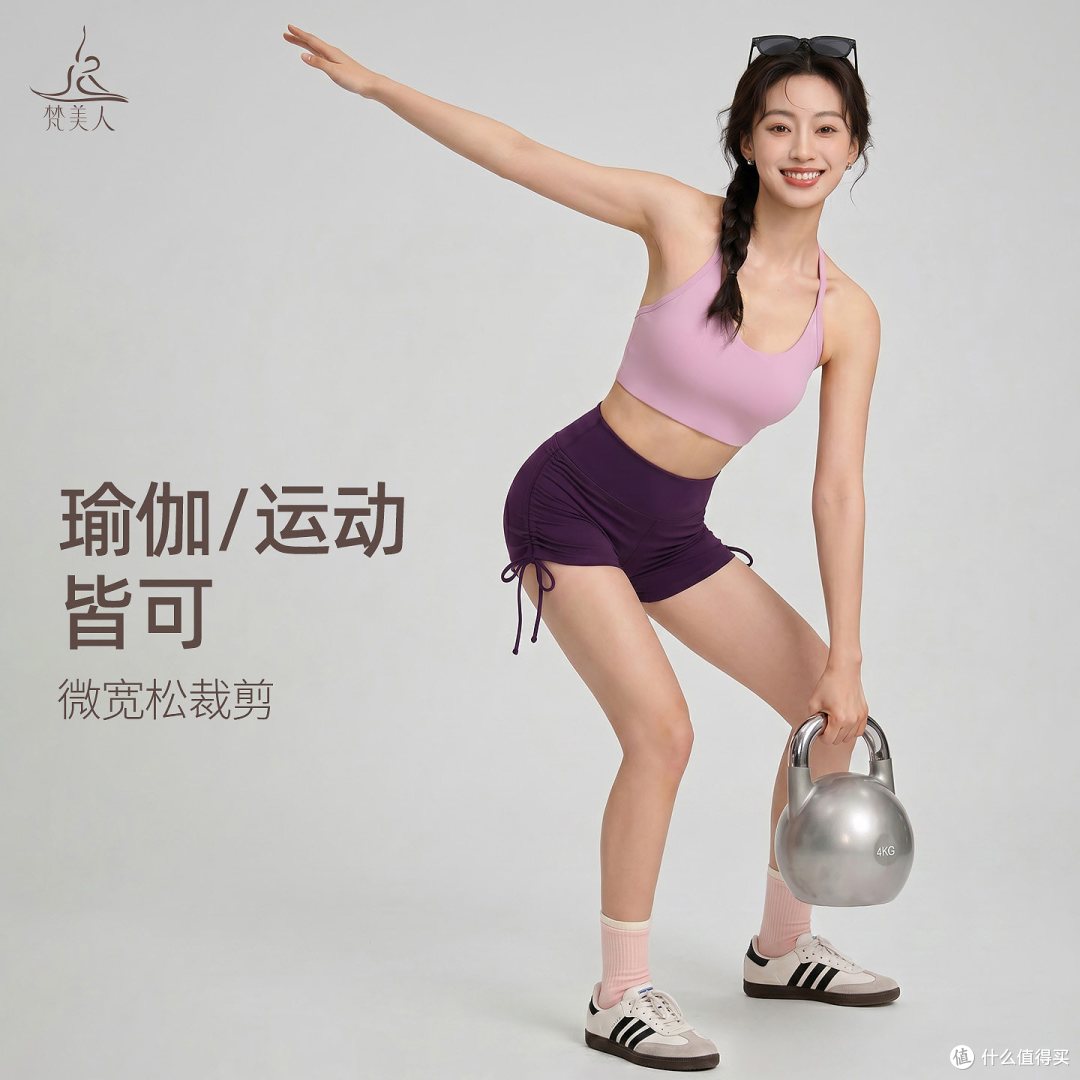 梵美人夏日薄款✨氛围感抽褶三分瑜伽短裤上新