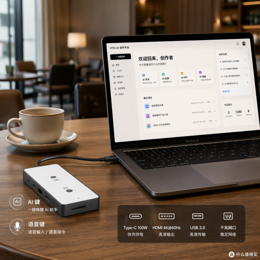 AI拓展坞沸蛇mate1搭载VITA AI平台