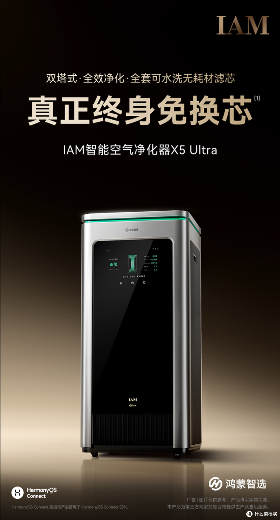 鸿蒙智选 IAM智能消毒空气净化器X5 Ultra