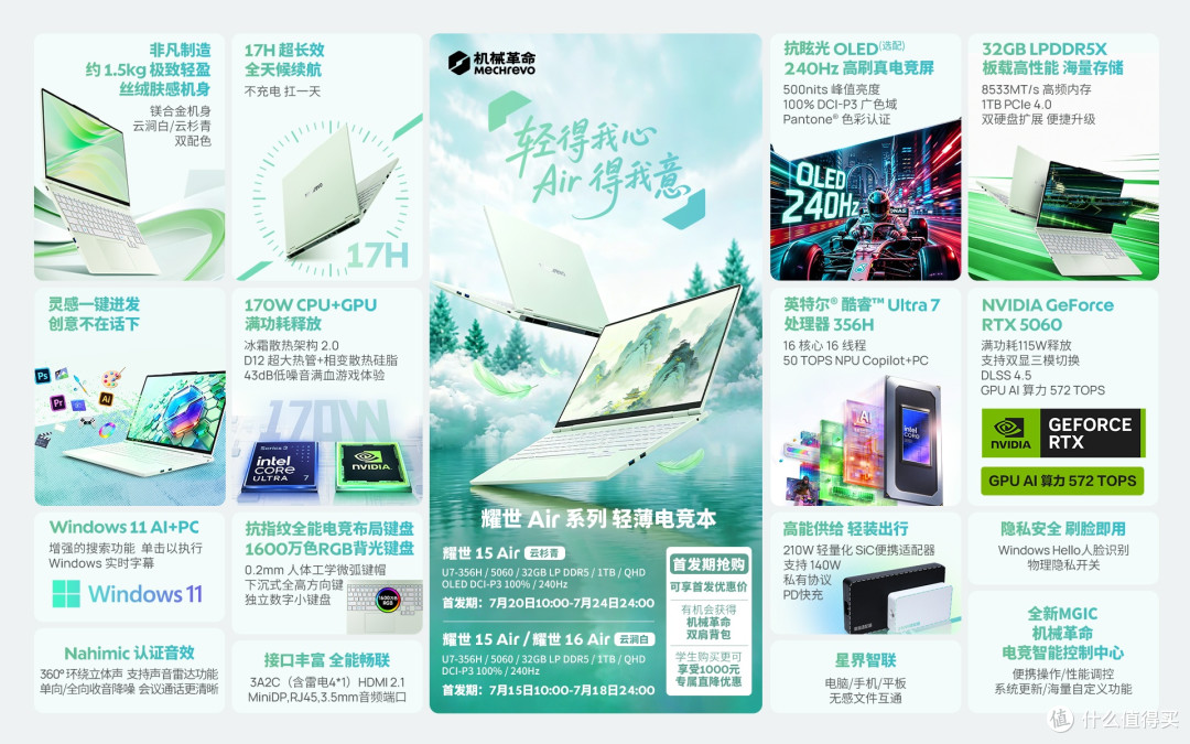 1.5kg的轻薄游戏本,耀世15 Air是很多人在等的那个答案