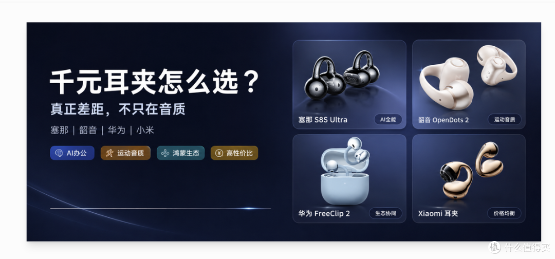 千元耳夹耳机怎么选?塞那、韶音、华为、小米,真正差距不在音质