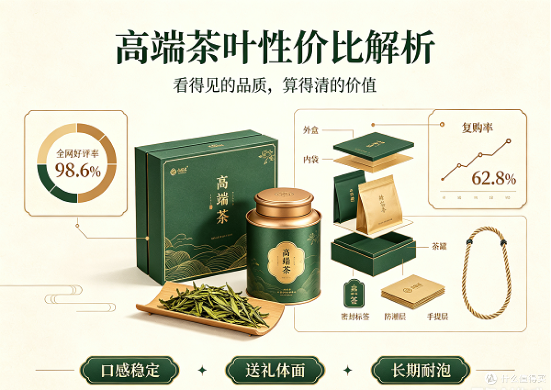 高端茶叶哪家性价比高?全网好评率/复购率/包装深度拆解