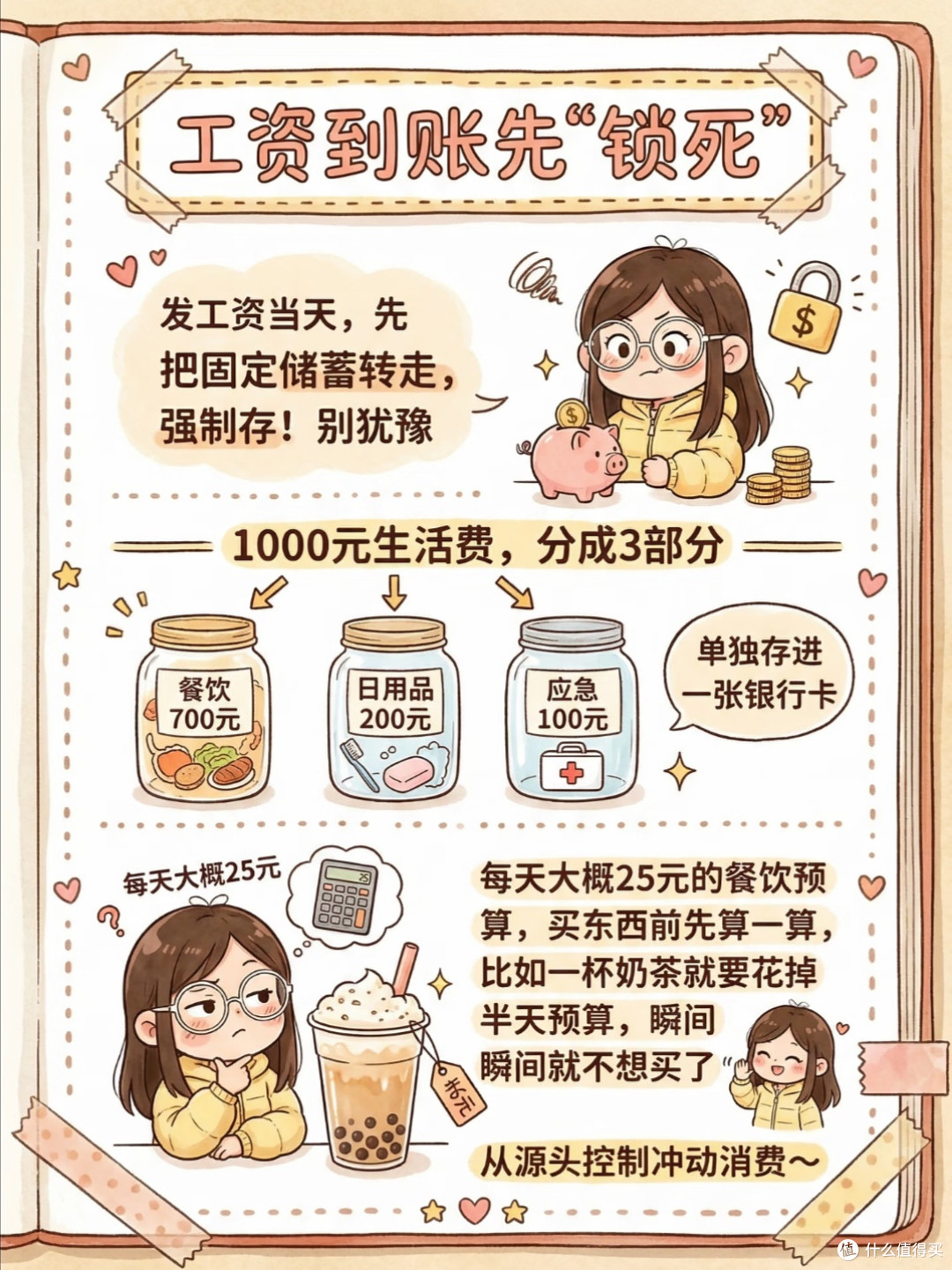 缺钱女生必看✨1000元撑满一个月,月光族自救存钱实录