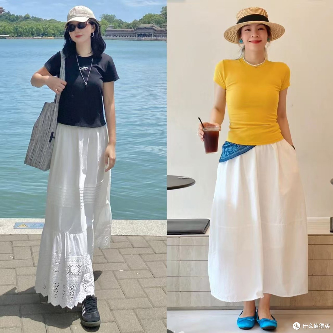 半身裙搭配T恤,才是今年夏天最好穿的打扮,洋气百搭又减龄!