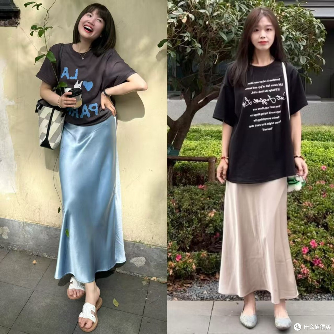 半身裙搭配T恤,才是今年夏天最好穿的打扮,洋气百搭又减龄!