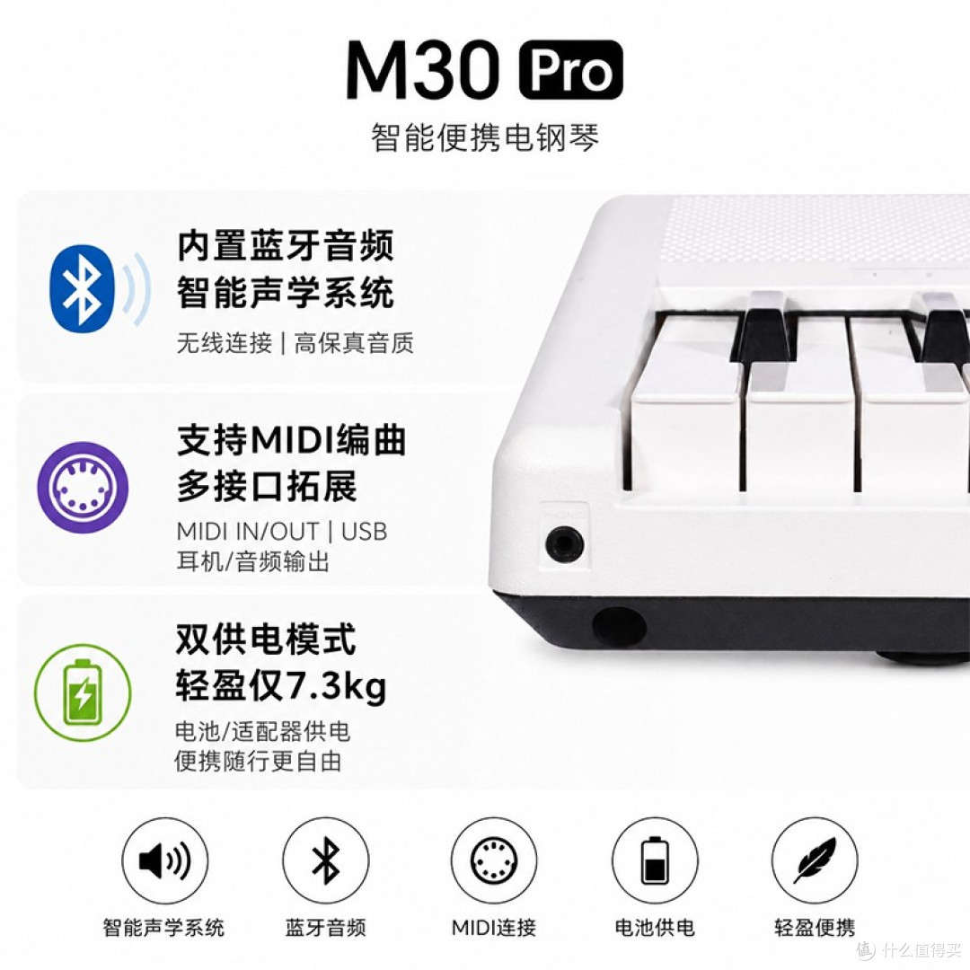 珠江艾茉森M30Pro电钢琴测评:从入门到进阶一台搞定!