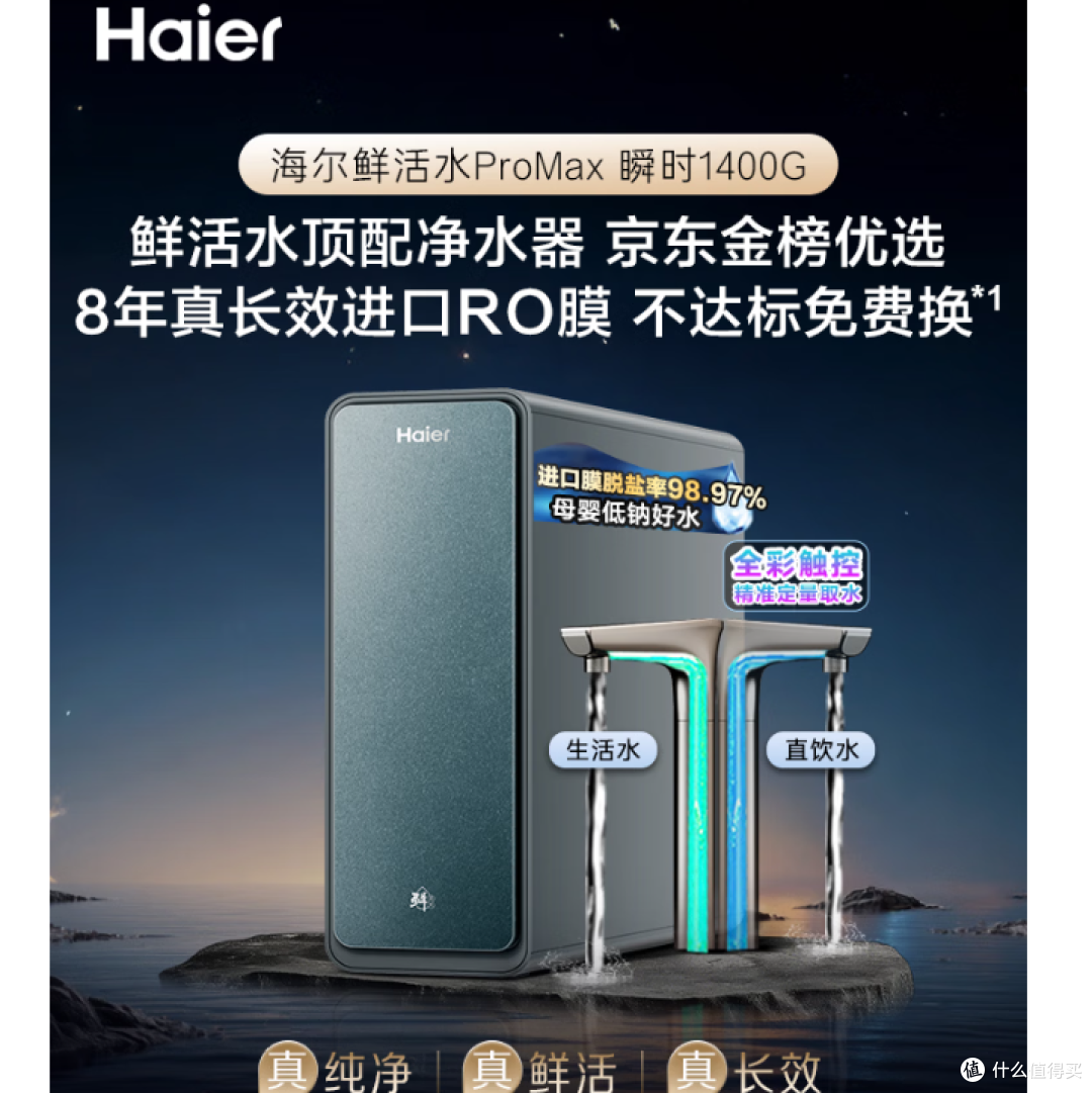 海尔家用净水器鲜活水promax1200G厨房专用R889 购买分析