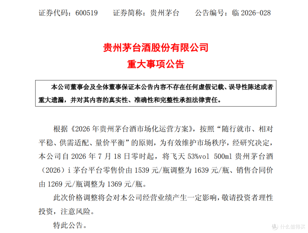 贵州茅台临2026-028号重大事项公告