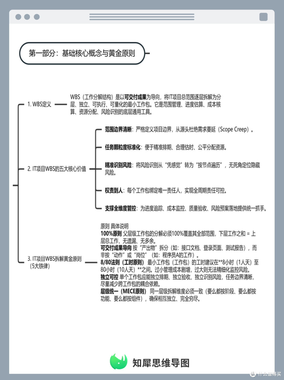 IT项目管理必备！用WBS思维导图管控开发风险