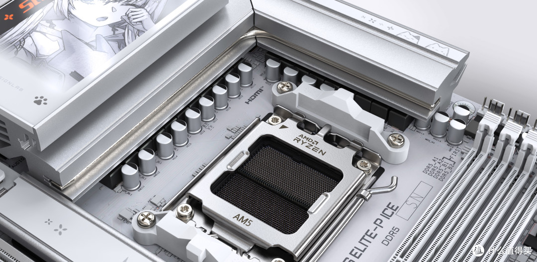 二次元颜值+超多拓展,聊聊技嘉B850 AORUS ELITE-P ICE雕妹主板