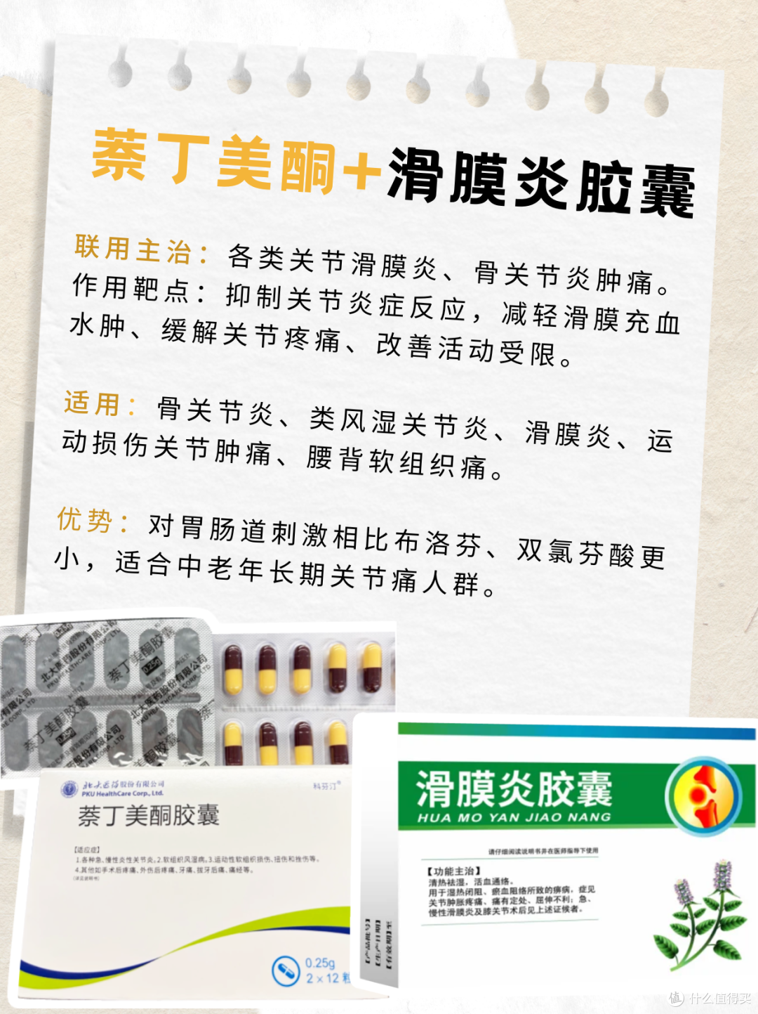 科芬汀萘丁美酮多场景联合用药方案，分别适用哪些疼痛？