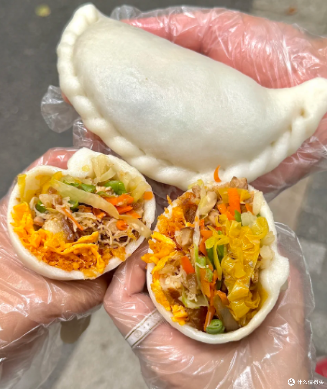 台州嵌糕,外皮软糯包裹配菜,街边便携吃食饱腹口感丰富