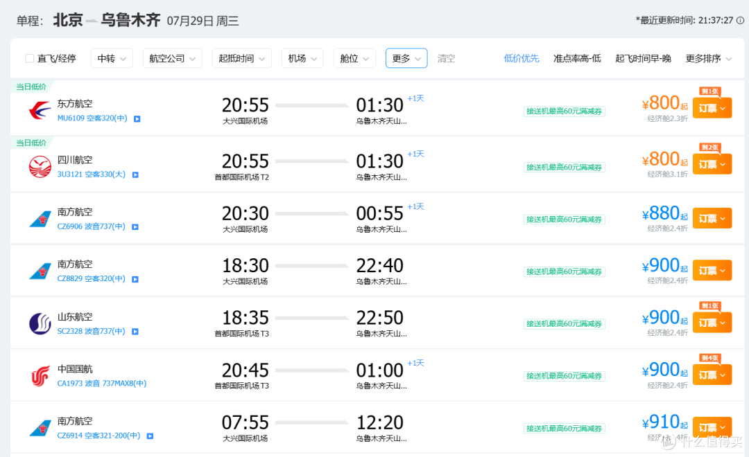 新疆没人去了?机票暴跌!公务舱回北京780!比去年经济舱还便宜