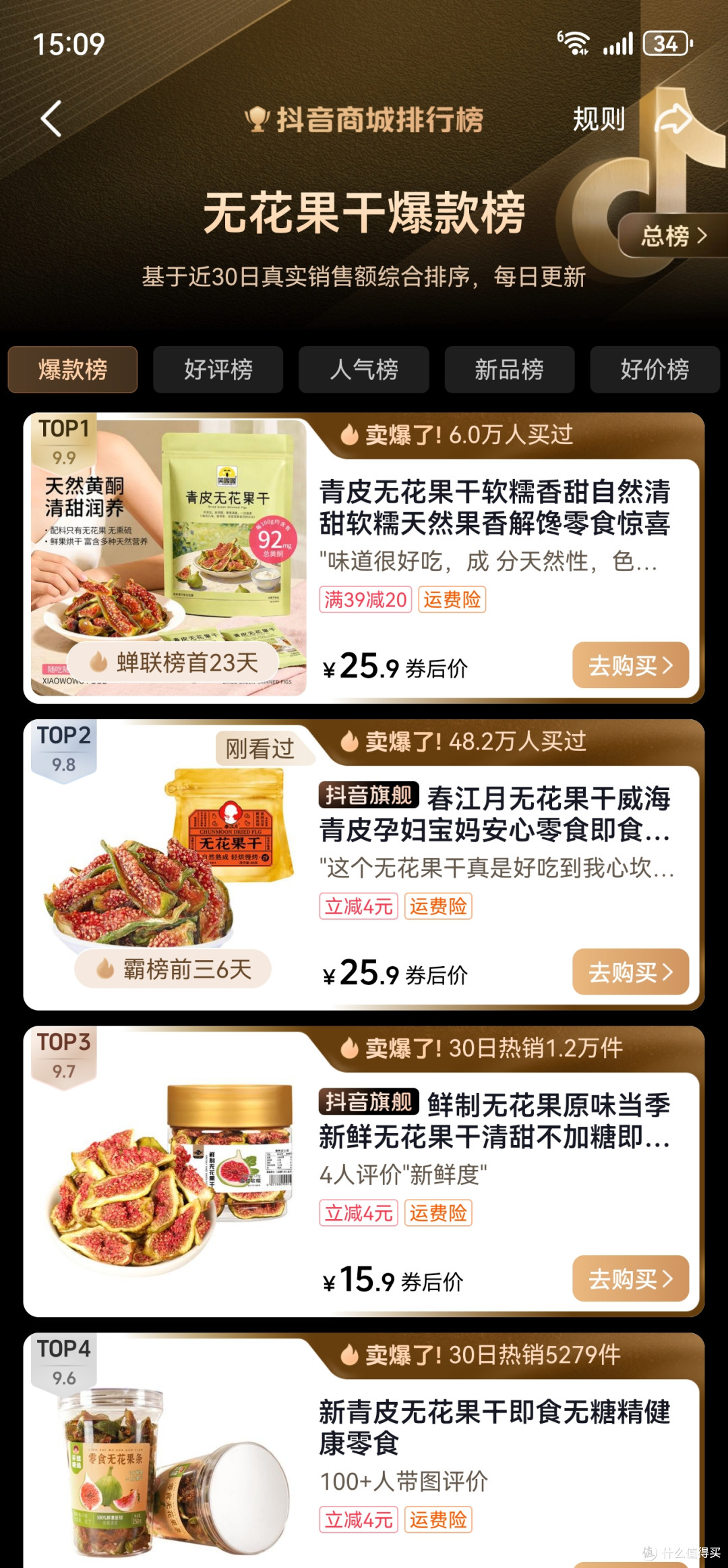春江月无花果干入选抖音商城多项榜单,品质果干消费趋势持续升温