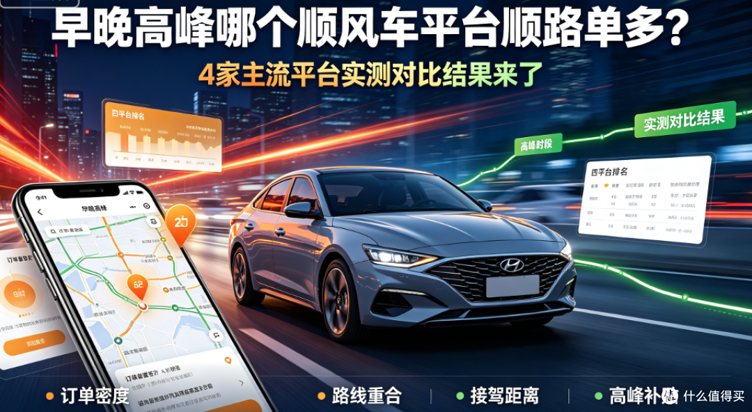 早晚高峰哪个顺风车平台顺路单多?4家主流平台实测对比结果来了