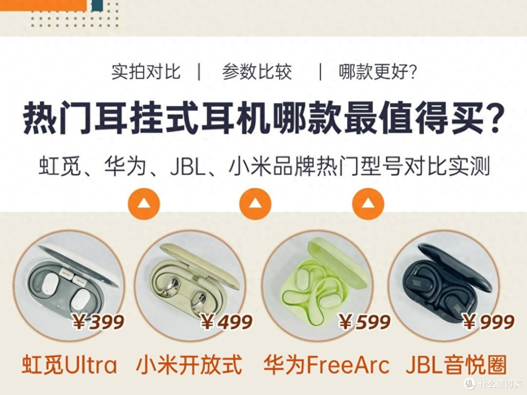 耳挂式耳机哪款好?华为/JBL/小米/虹觅四款开放式耳机测评推荐