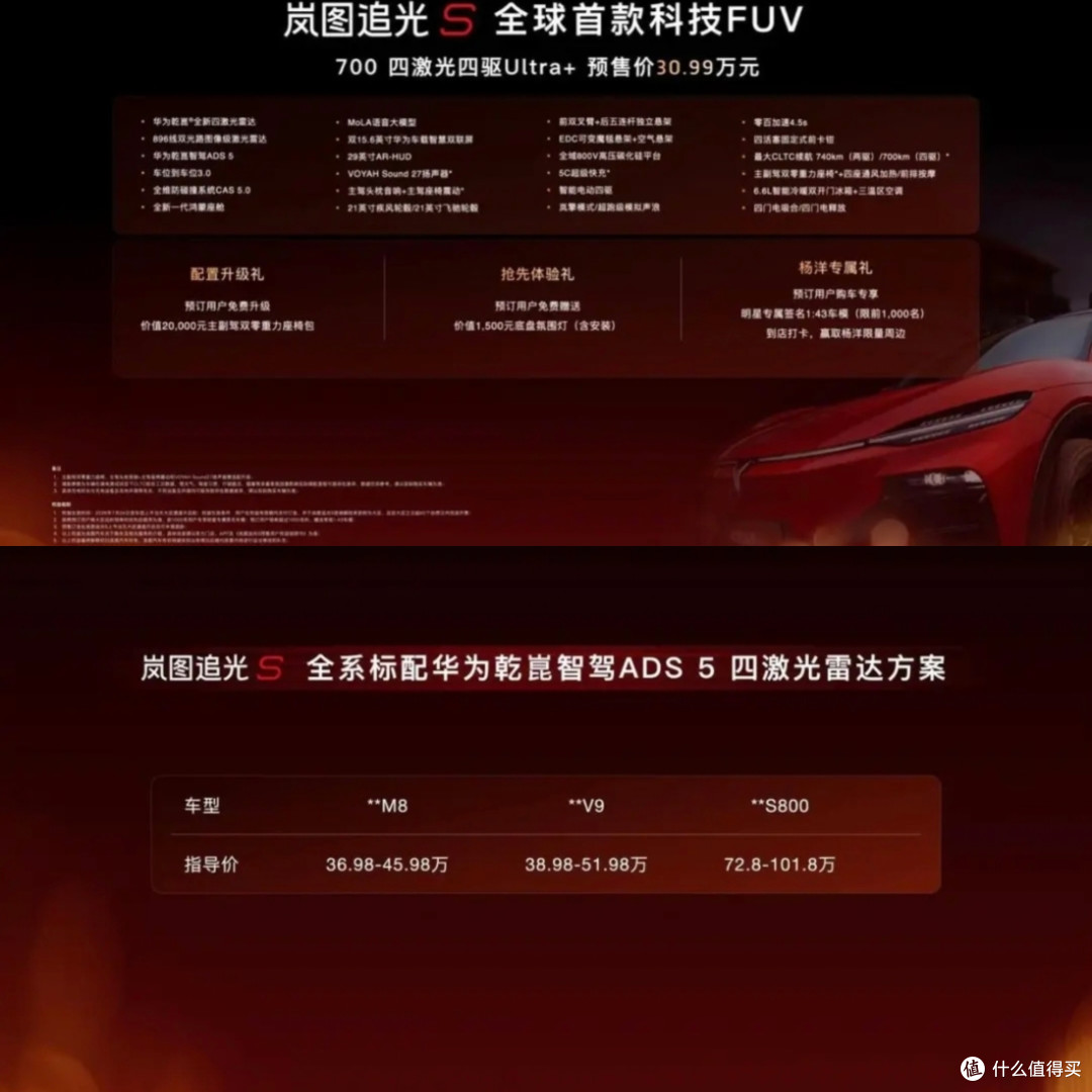 30.99万!岚图追光S搭载华为ADS 5四激光杀到,YU7还能躺赢吗?