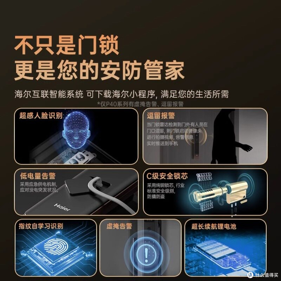 ✨解放双手归家仪式感|海尔 P30 人脸识别智能门锁太香了