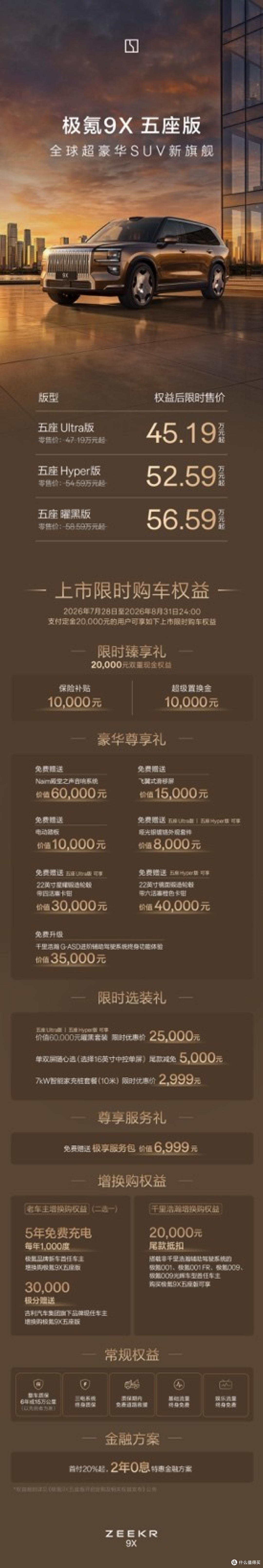 极氪9X五座版官方售价&限时下定权益