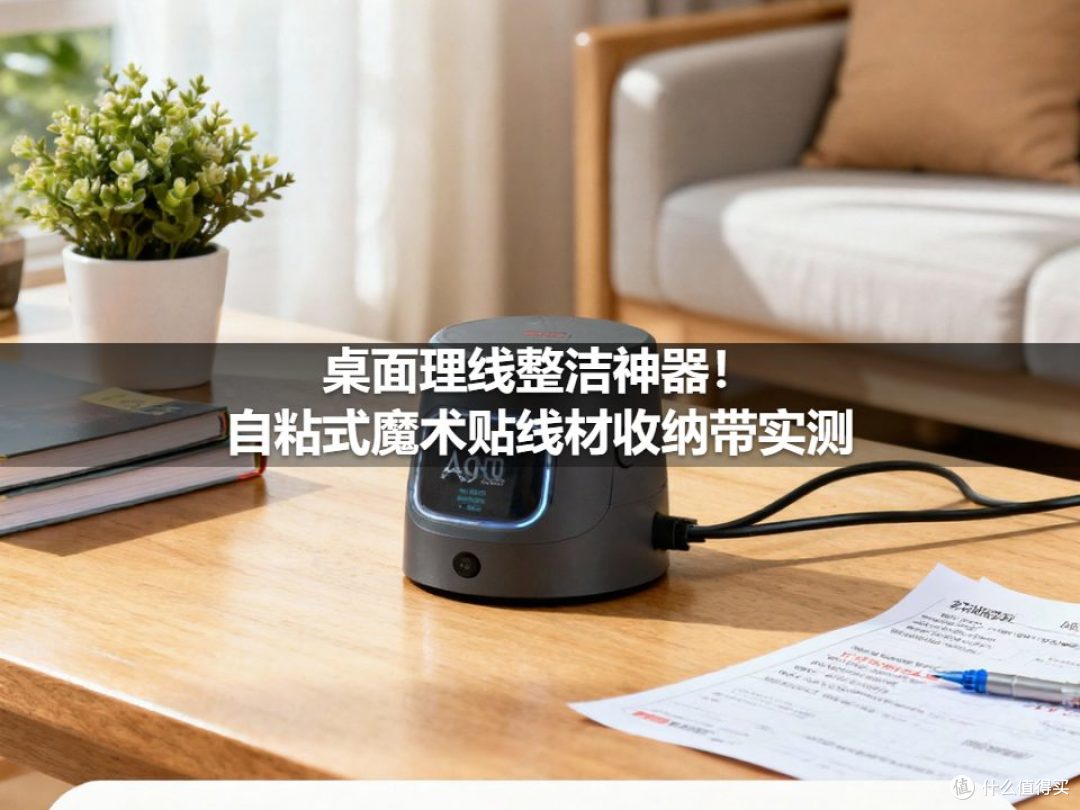 桌面理线整洁神器！自粘式魔术贴线材收纳带实测