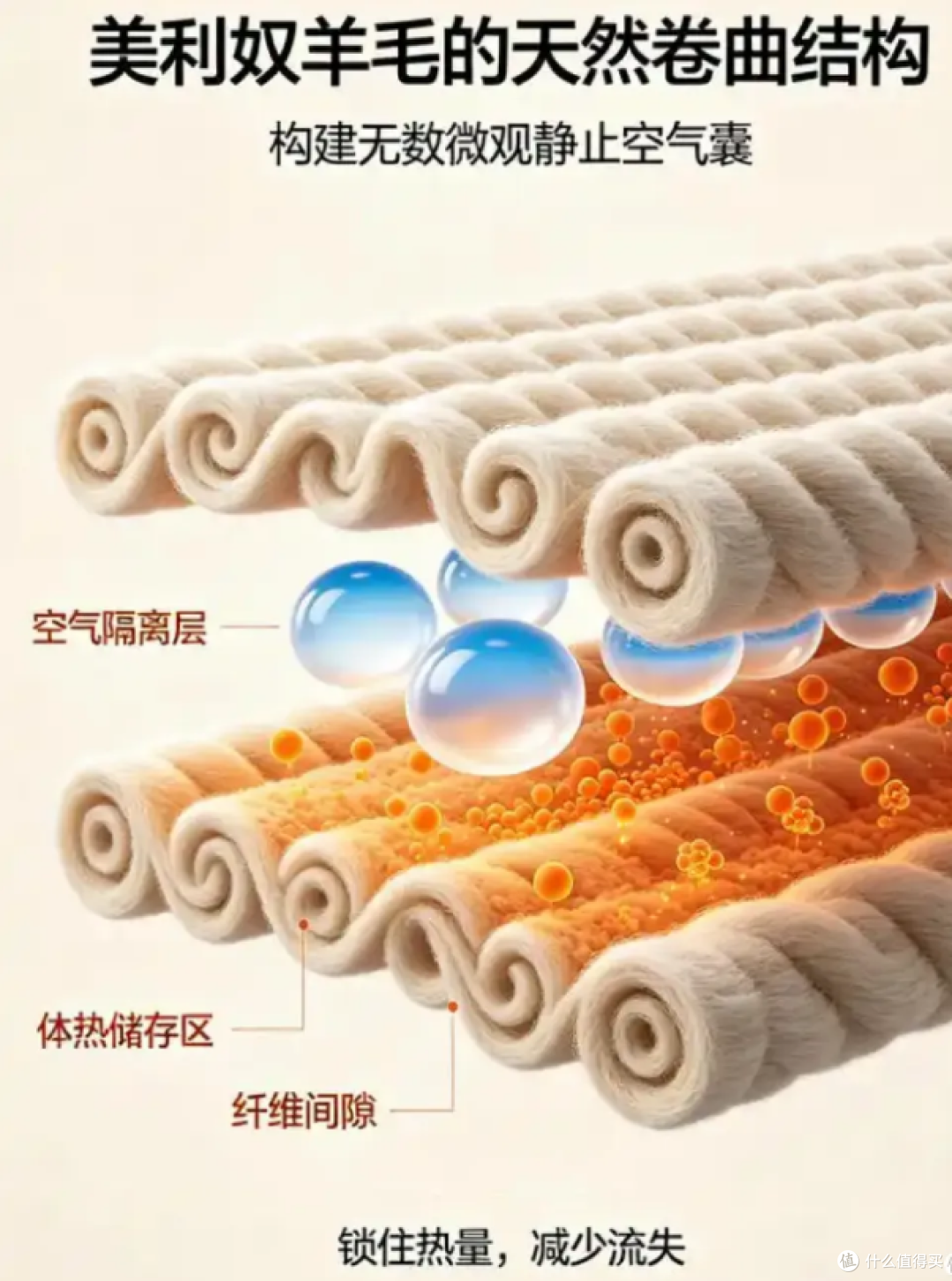 Tnv滑雪速干衣16.5μm美利奴羊毛微观结构展示图