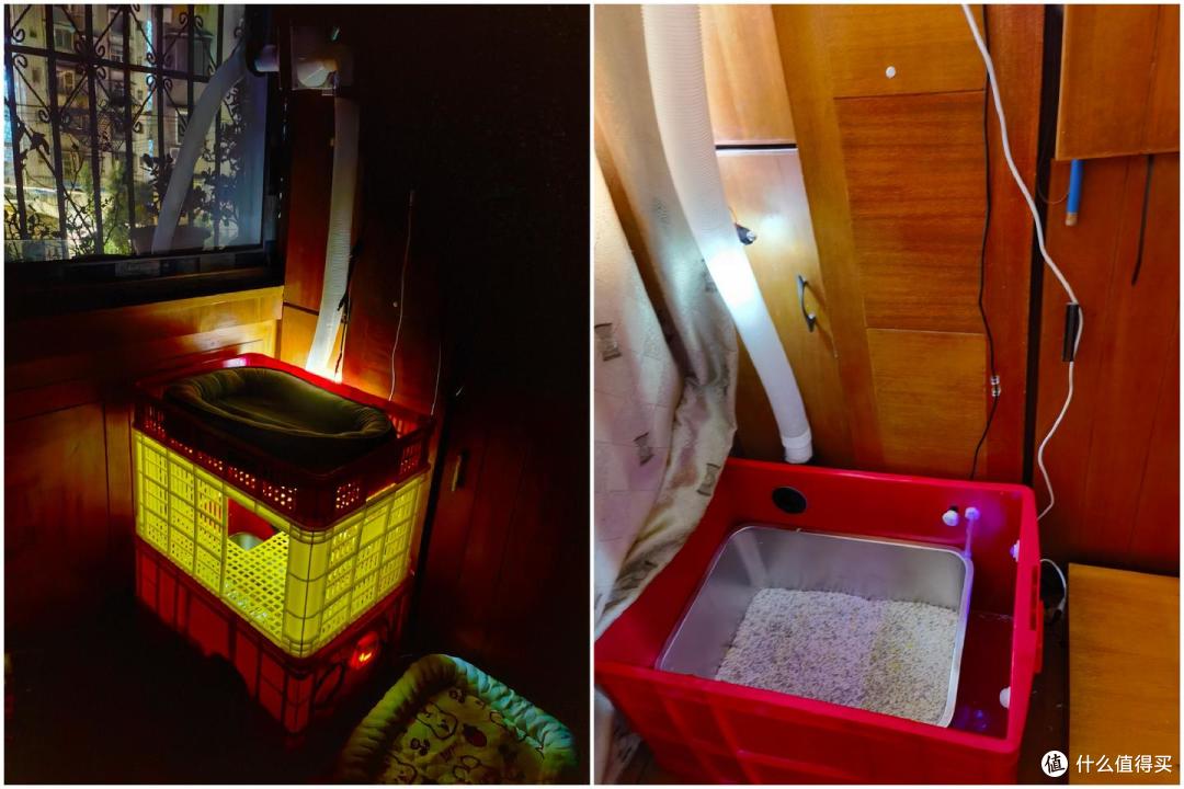 周转箱改智能猫砂盆:自动排风+UVC杀菌除臭