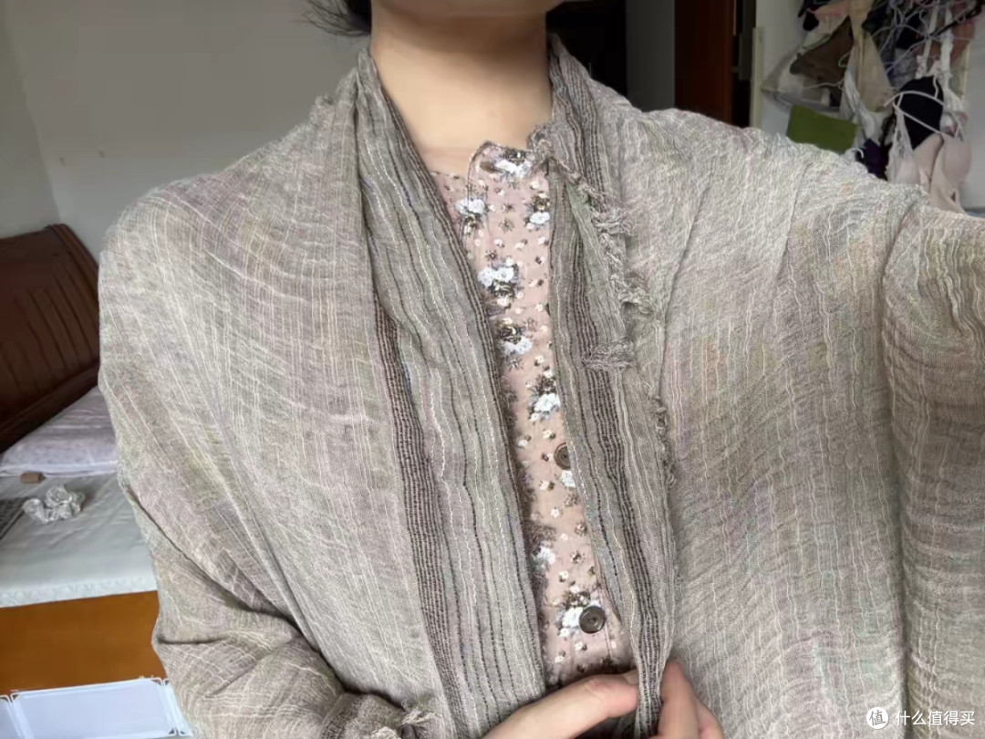 古法茶染亚麻披肩|一物四穿值哭了