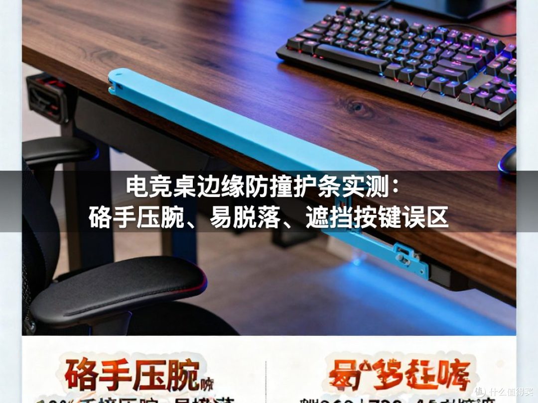 电竞桌边缘防撞护条实测:硌手压腕、易脱落、遮挡按键误区