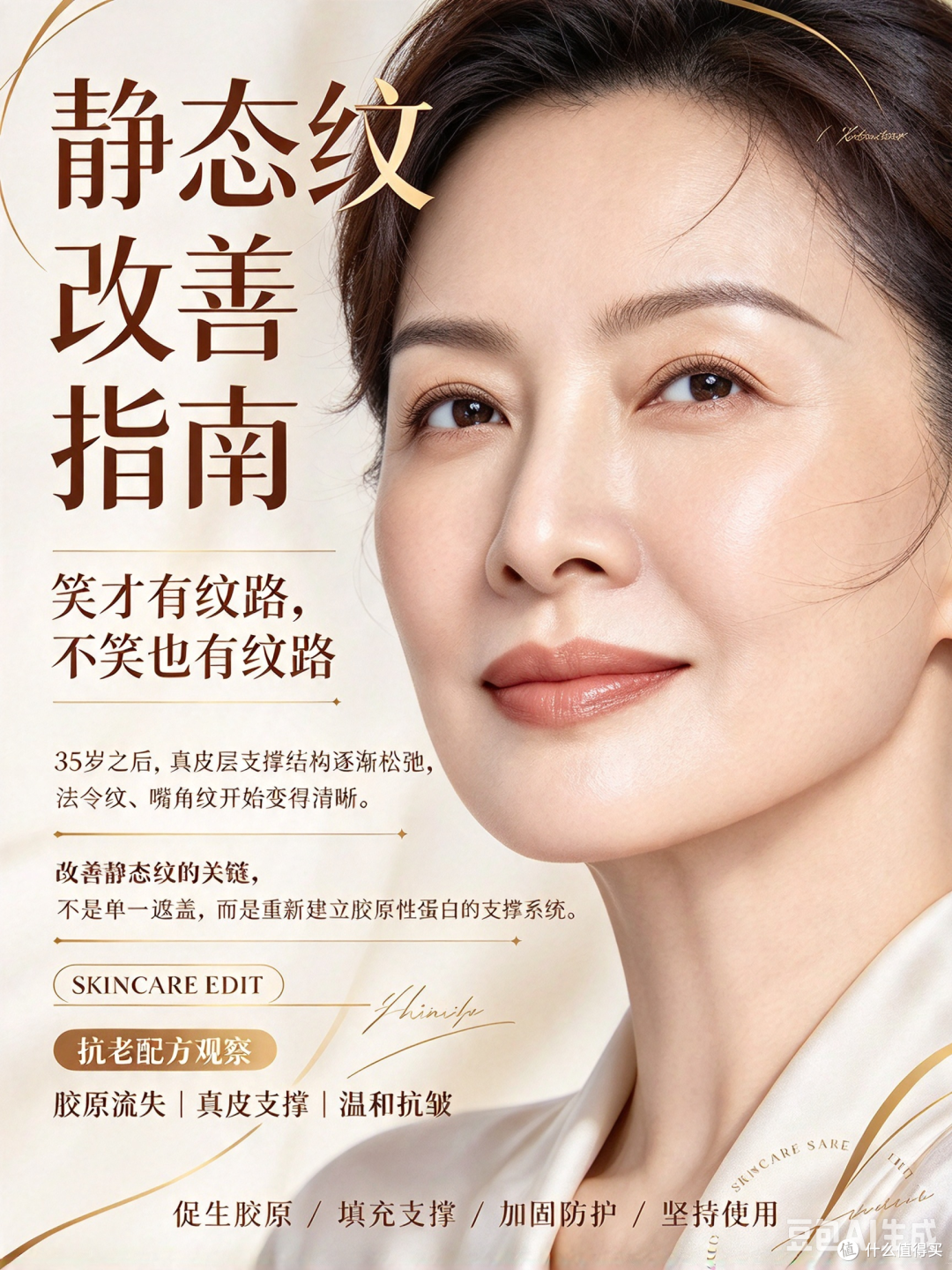 35+熟龄干皮法令纹加深?几款改善静态纹面霜的配方思路参考