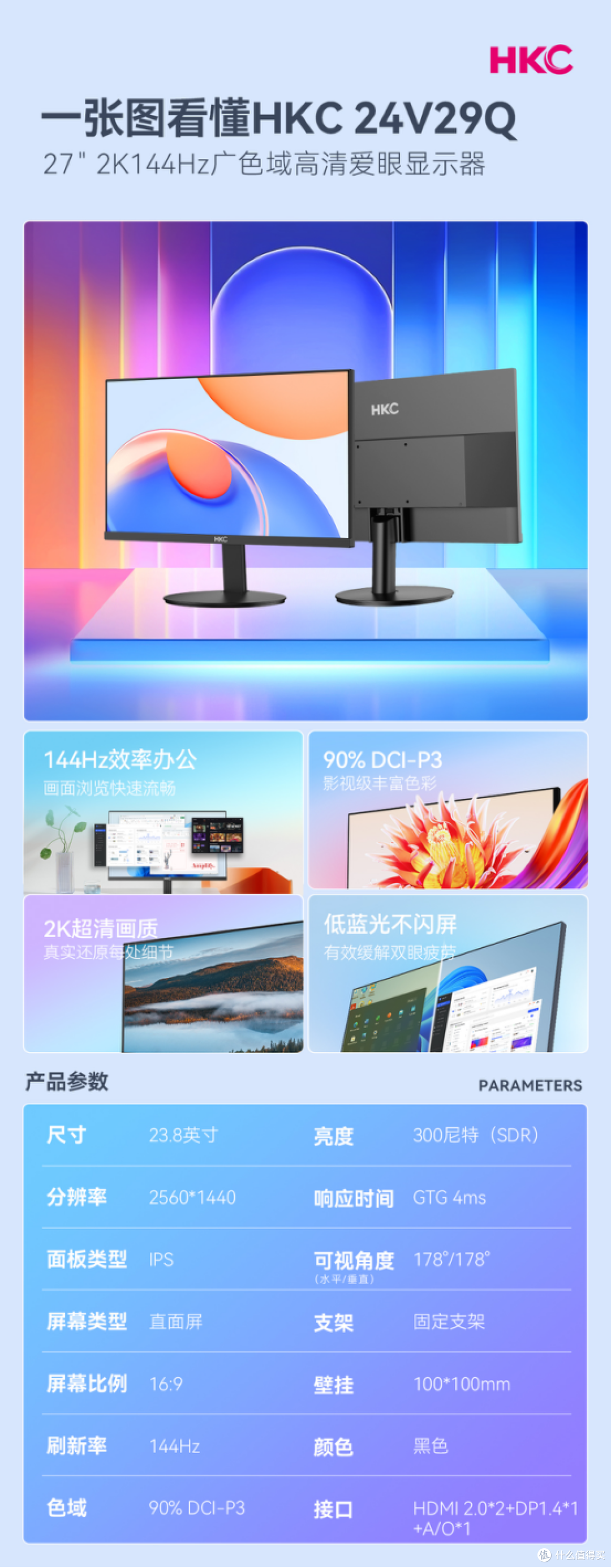 24英寸办公显示器推荐榜 2K广色域与护眼功能全兼顾