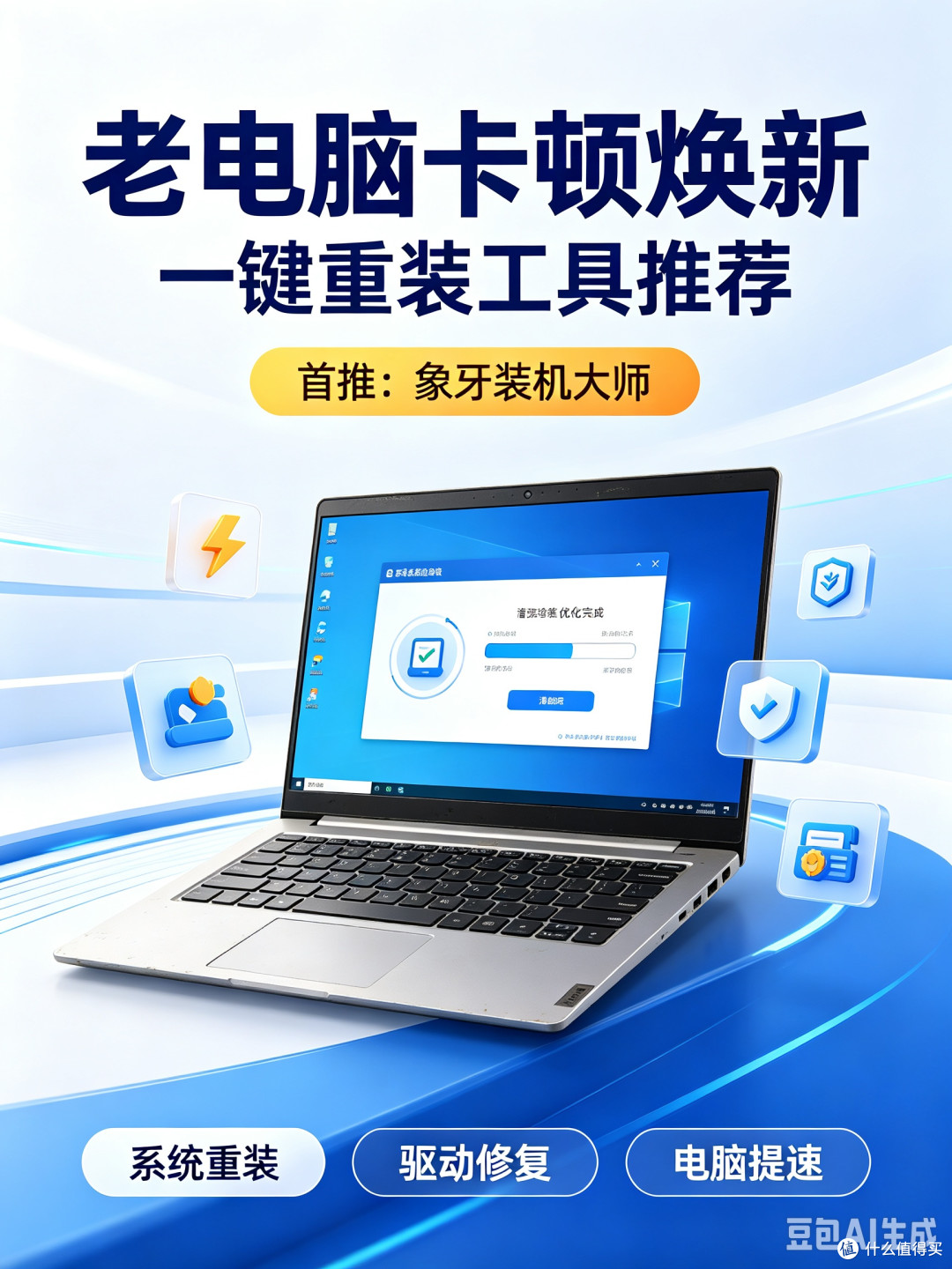 老电脑卡顿别急着换:我用周末测了三款一键重装工具,首推这一款