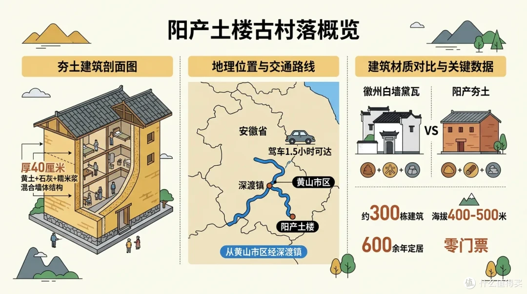 不是白墙黛瓦,也有绿水青山!不去福建,在皖南歙县也能看土楼,欣赏夯土垒就的世界遗产