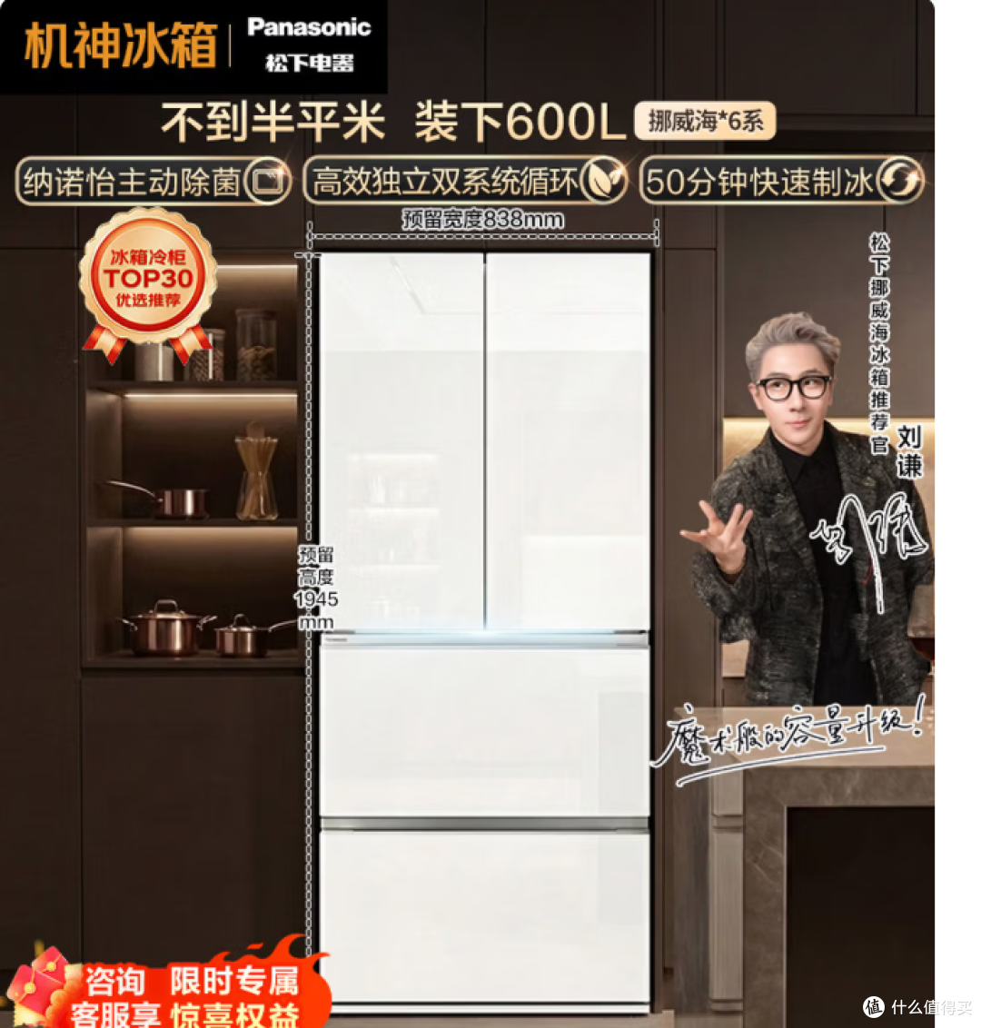 松下挪威海600L法式多门冰箱自动制冰NR-60GTGE1-W 购买分析