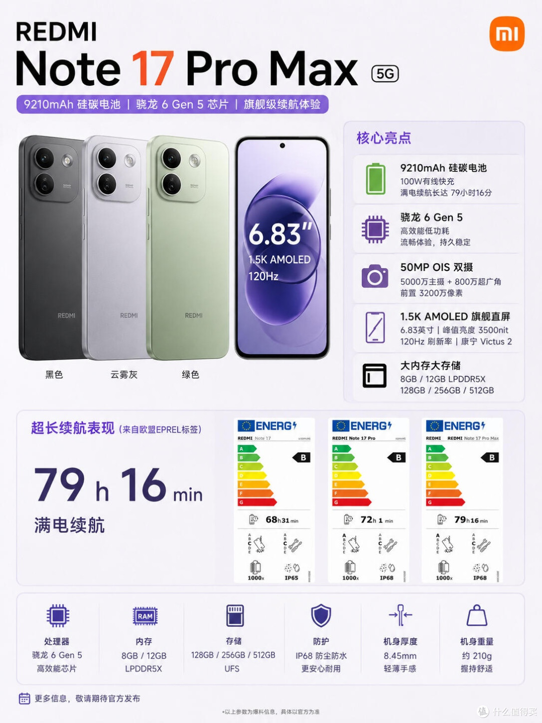 大电池卷出新高度！红米Note17 Pro Max配置曝光🔥
