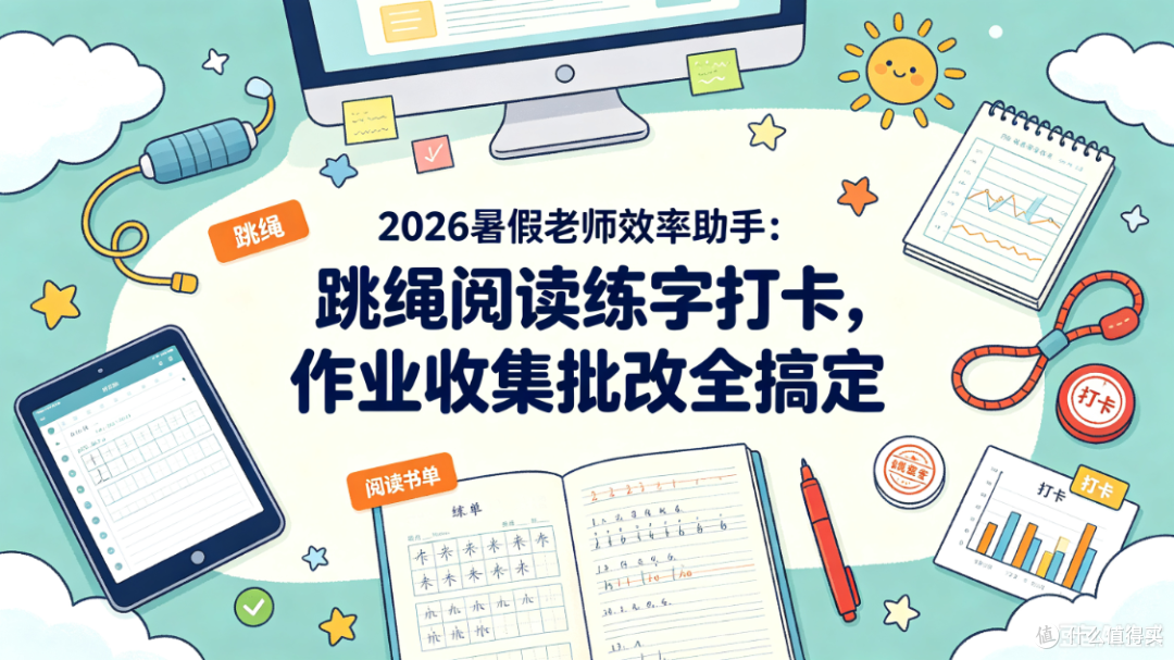 2026暑假老师效率助手:跳绳阅读练字打卡,作业收集批改全搞定
